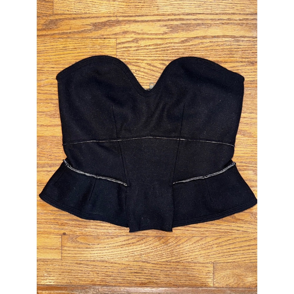 Reiss womens size 10 Berkley Wool Blend Fitted Bodice Black corset zip closure